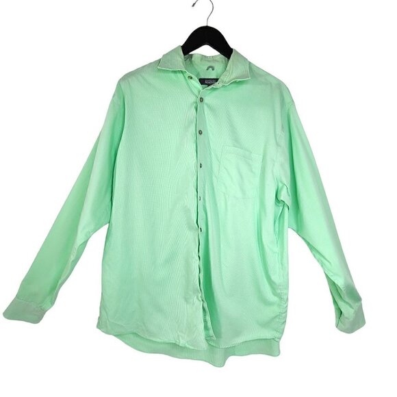 Set of Kenneth Cole Pink & Green Button Up Non Iron Regular Long Sleeve Shirts - Picture 8 of 16